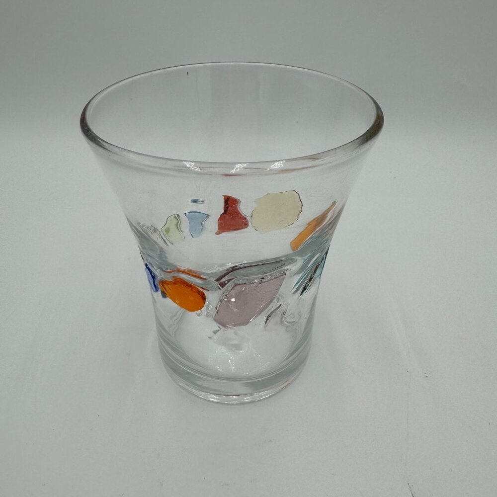 Hand Blown Fused Art Glass Flared Tumbler